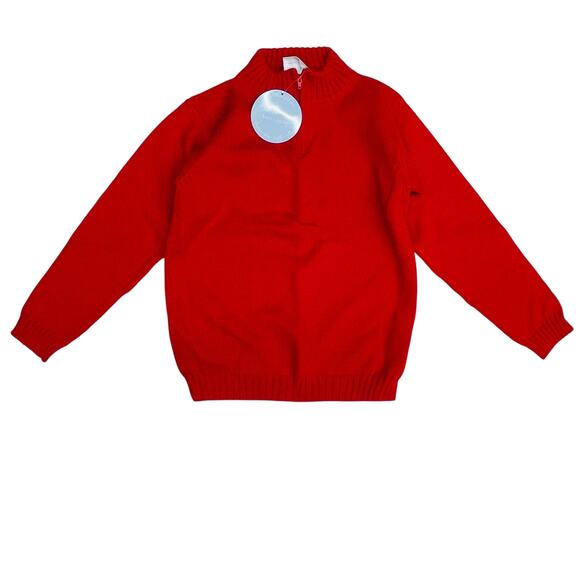 NWT Little English Size 10 Quarter Zip Sweater in Red - Picture 1 of 4